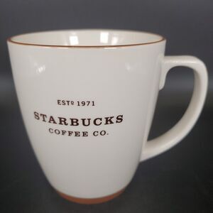 2006 Starbucks Ivory Mug Est 1971 Logo Ceramic Coffee Cup Minimalist